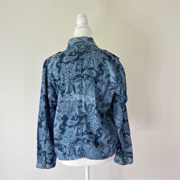 Chico’s Paisley Chambray Utility Jacket Size Small - Picture 6 of 11
